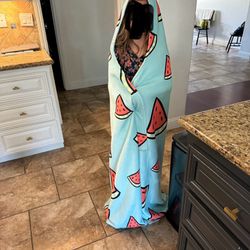 Thick Hooded Watermelon Blanket