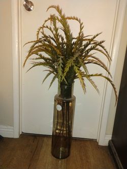 Tall Vase with Artificial Plant Stems