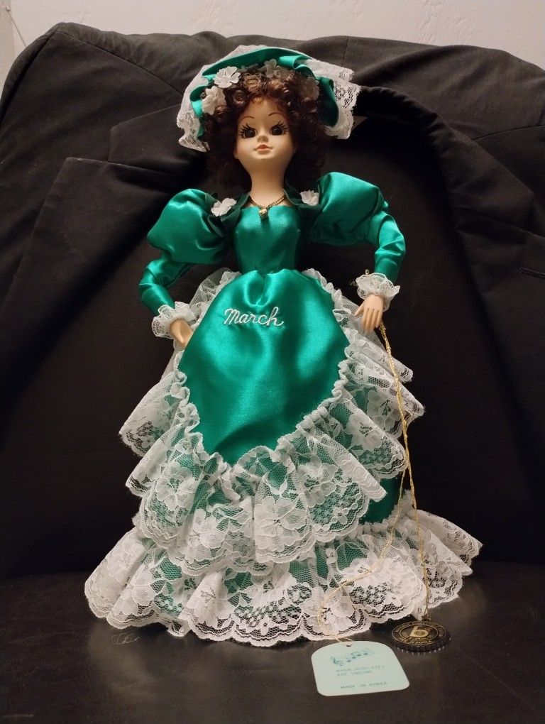 Vintage Calendar March Musical Doll