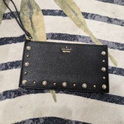 Kate Spade Black Studded Wristlet Wallet
