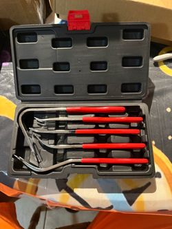 5-Piece Clip Removal Tool Set, Panel Popper & Fastener Remover 40Cr Steel, 5 Offset Profiles, Slim Forked Tips, Multiple Clip Openings, Polished Worki