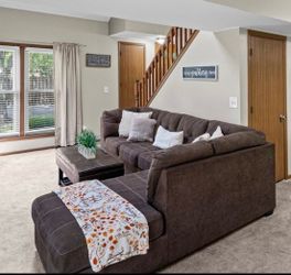 Dark Brown Fabric Sectional Sofa