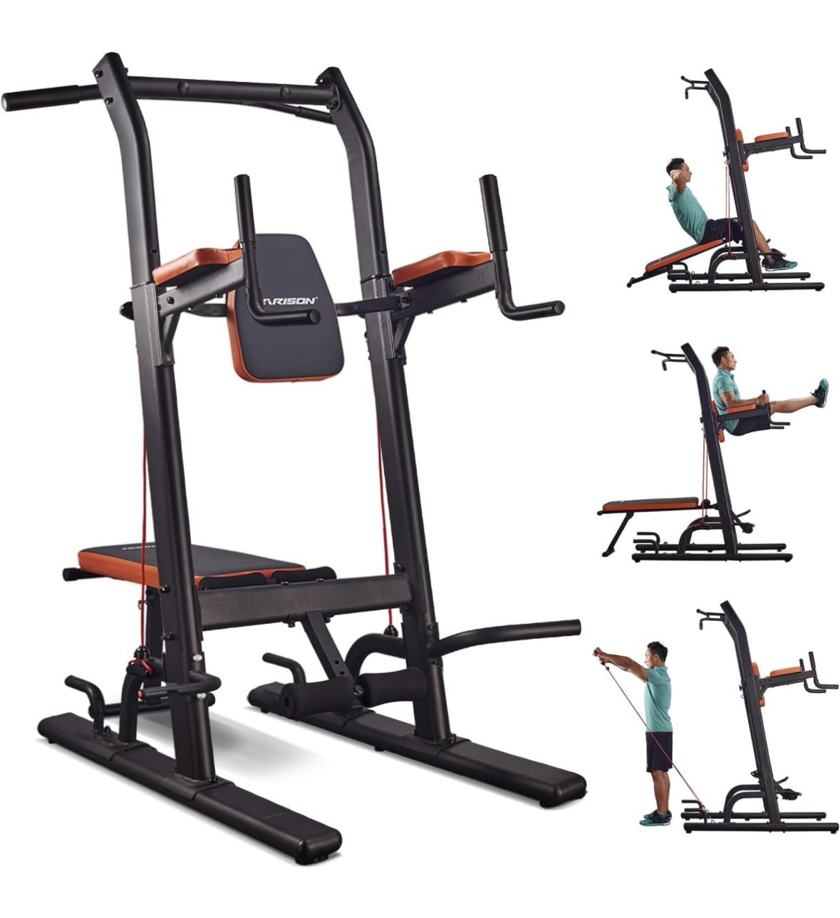 Workout HARISON Multifunction Power Tower with Bench Pull Up Bar Dip Station