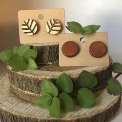 Wooden Stud Earrings