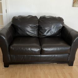 Leather Loveseat 