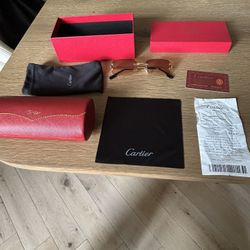 Mens Gold Cartier Sunglasses Brand New With Box