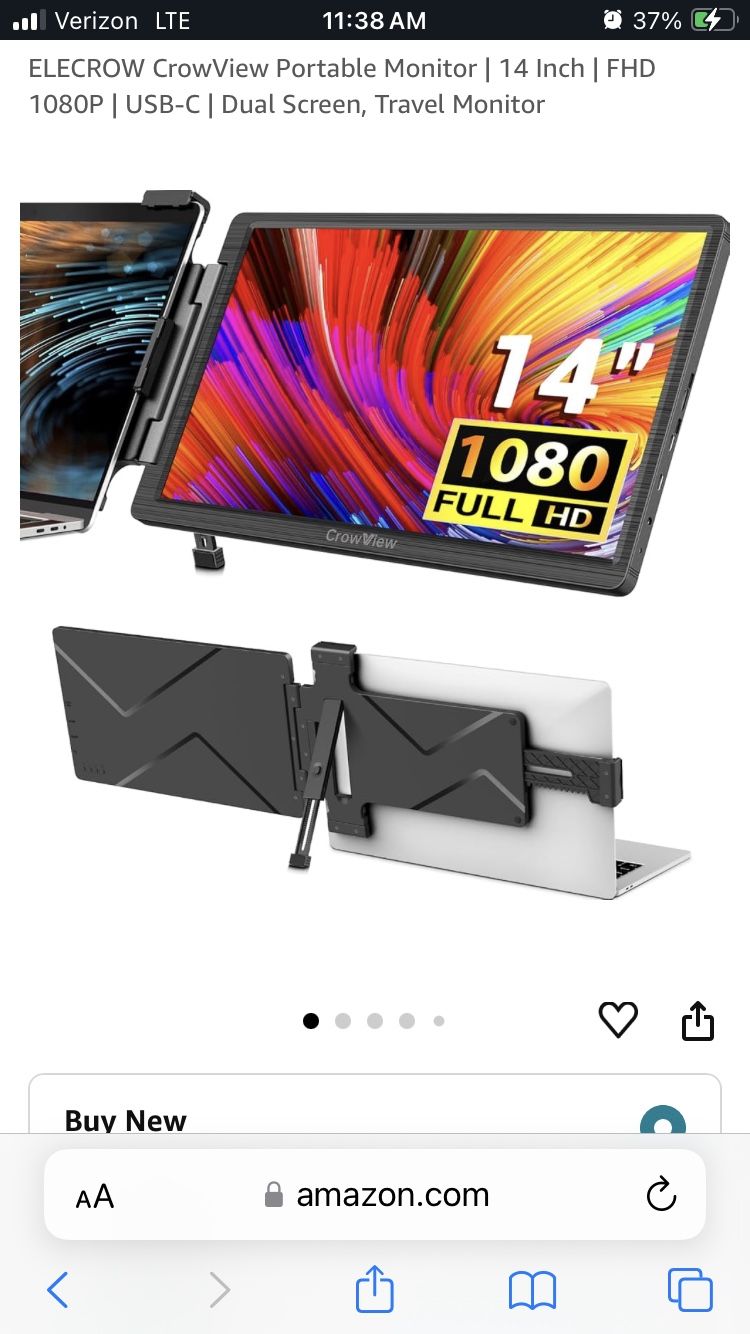 ELECROW  Laptop Extender 14’ Portable Monitor For Laptop