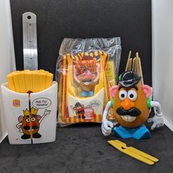 Lot Of 3 Vintage 1998 Burger King Kids Club Mr. Potato Head French Fries