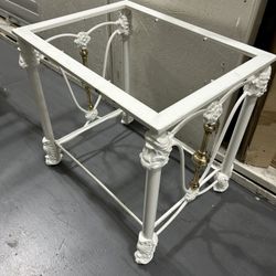 Corner / End White Table Heavy Cast Iron