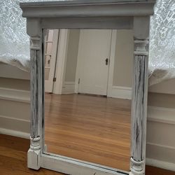 Vintage Antique Wooden Wall Mirror