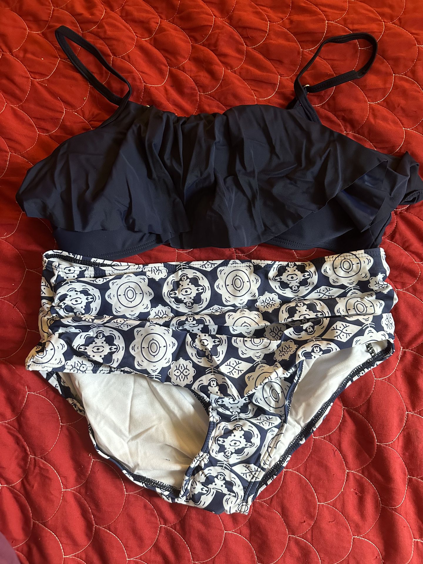 2 Piece Swimsuit Swimwear Bikini Set Bathing Suit Size XL