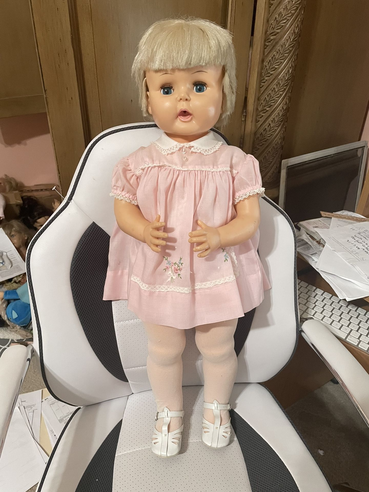 Horsman Thirstee Walker Doll 1964 26” Tall