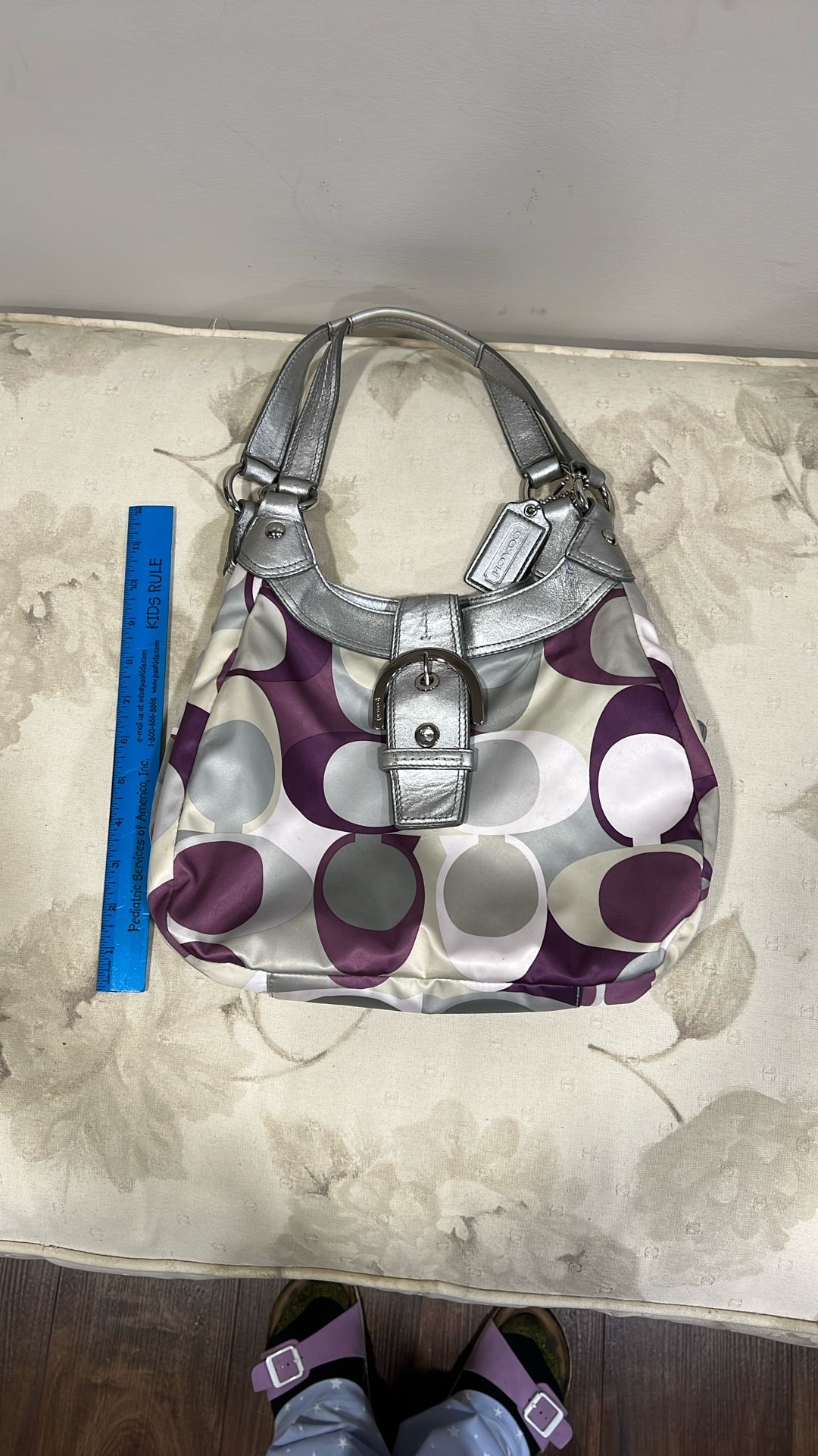 Coach Silver & Purple Shoulder Bag Style F17406