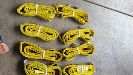 Yellow Nylon Lifting Slings – Lot of 8