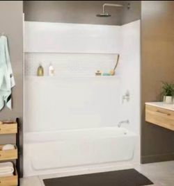 NexTile 60 x 30 x 60 in. Four-Piece Direct-to-stud Bathtub Wall Kit