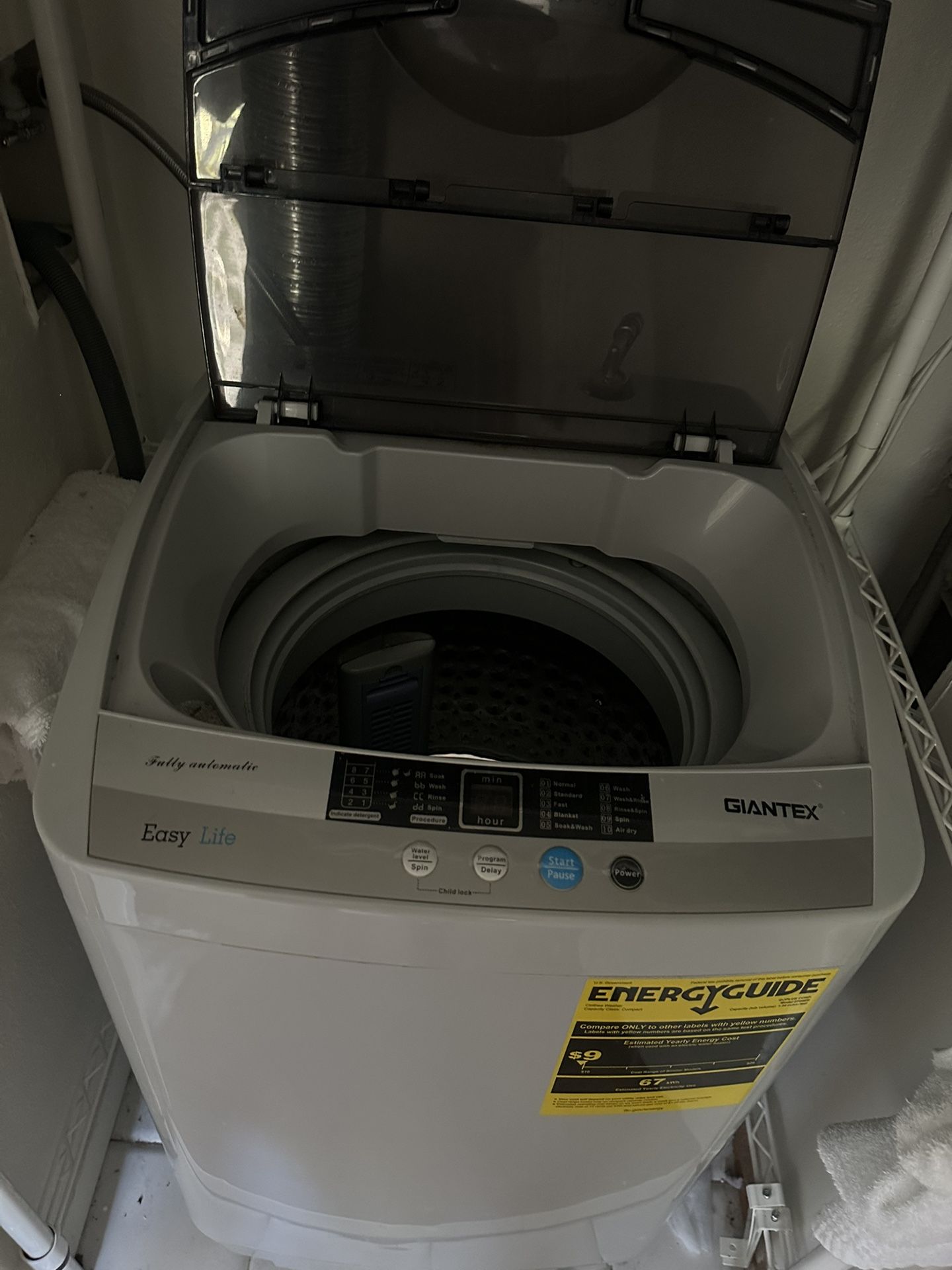 Portable washer & dryer with rack