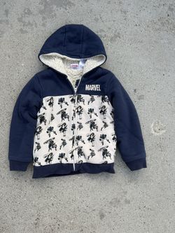Marvel Avengers Sherpa lined zip up hoodie size 6