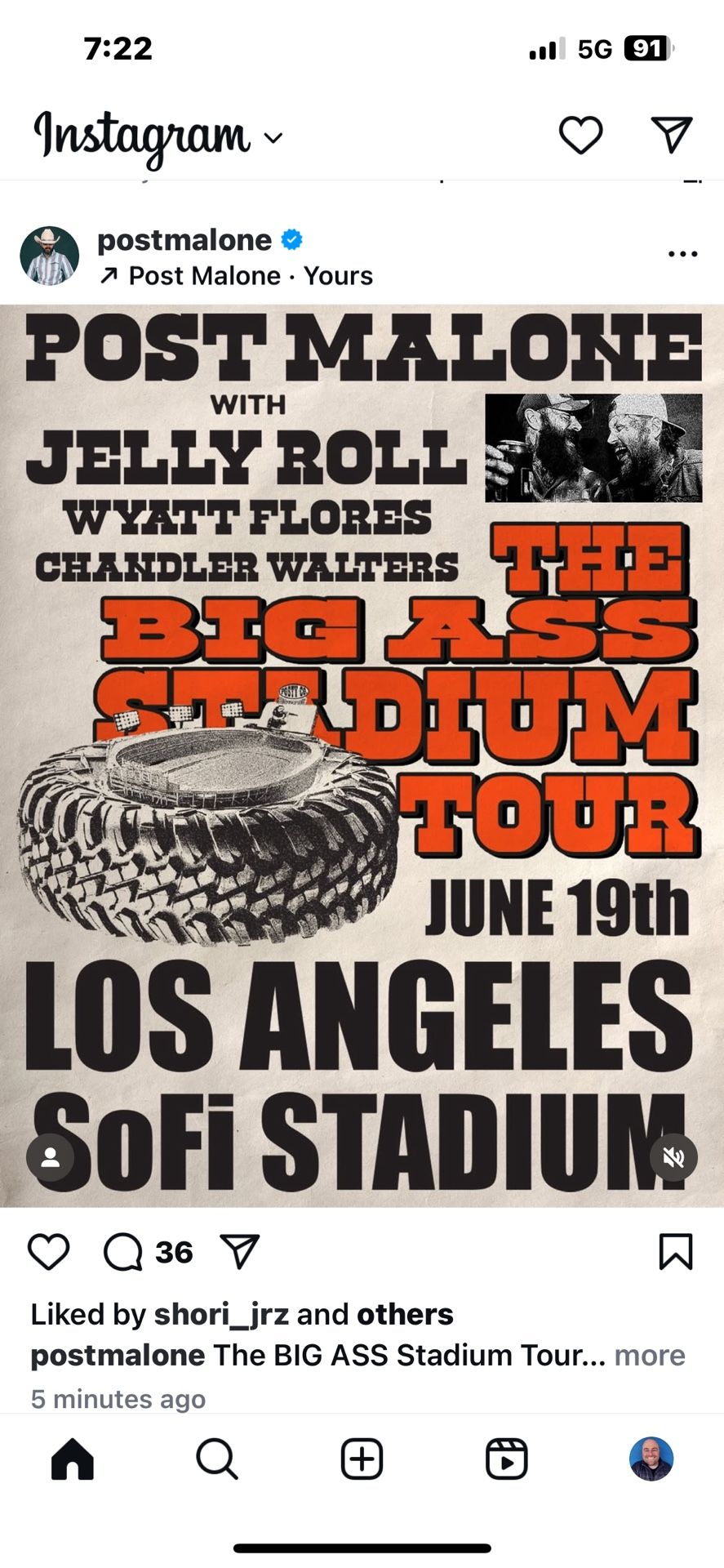 VIP - POST MALONE / JELLY ROLL - SOFI Stadium June 19th