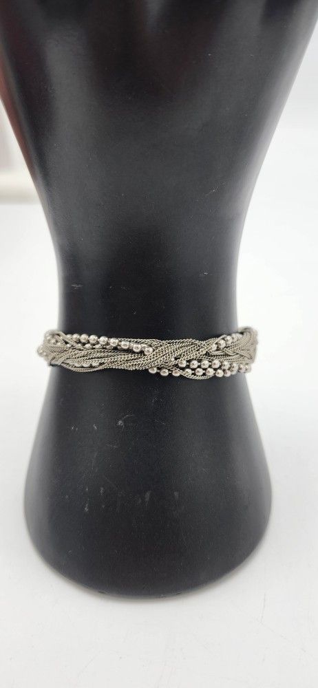 Sterling Silver 0.92% Multi Strand Bracelet 8" 16.10Gms