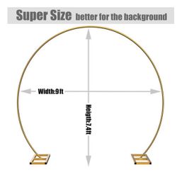 New in box 9ft Large Size Metal Circle Balloon Arch Stand Decoration, Indoor Outdoor Arch Frame for Birthday Wedding Graduation Decorations and Event 