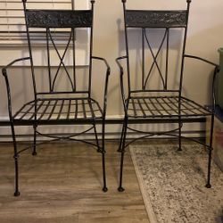 Pier 1 Imports 1990s Wrought Iron Chairs (2)
