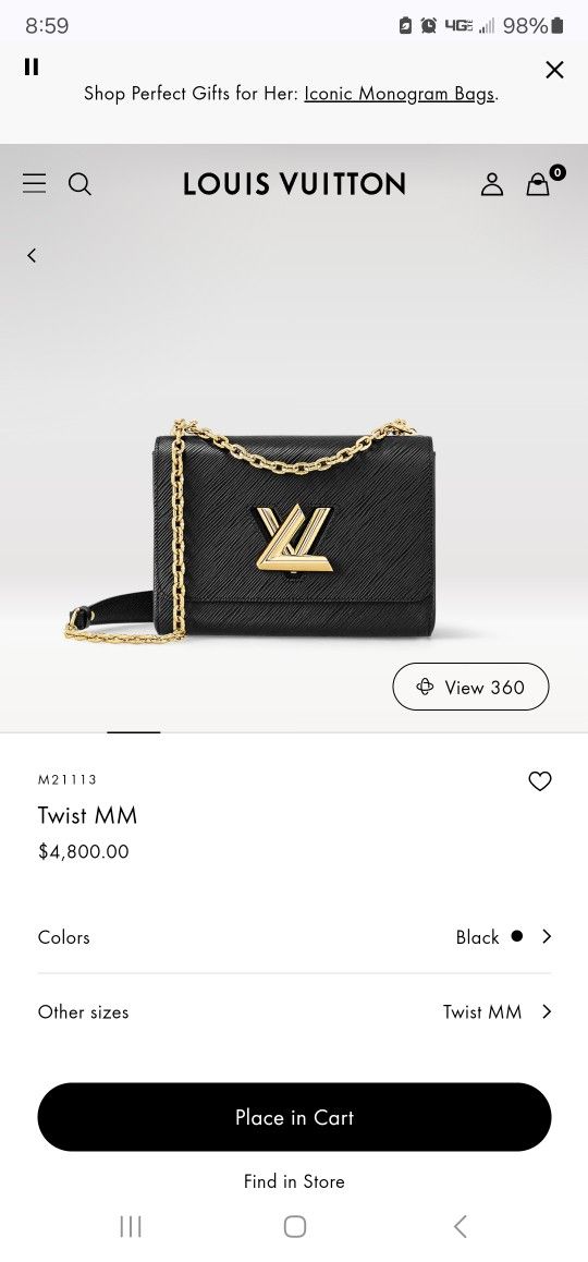 Louis Vuitton MM Twist BNIB
