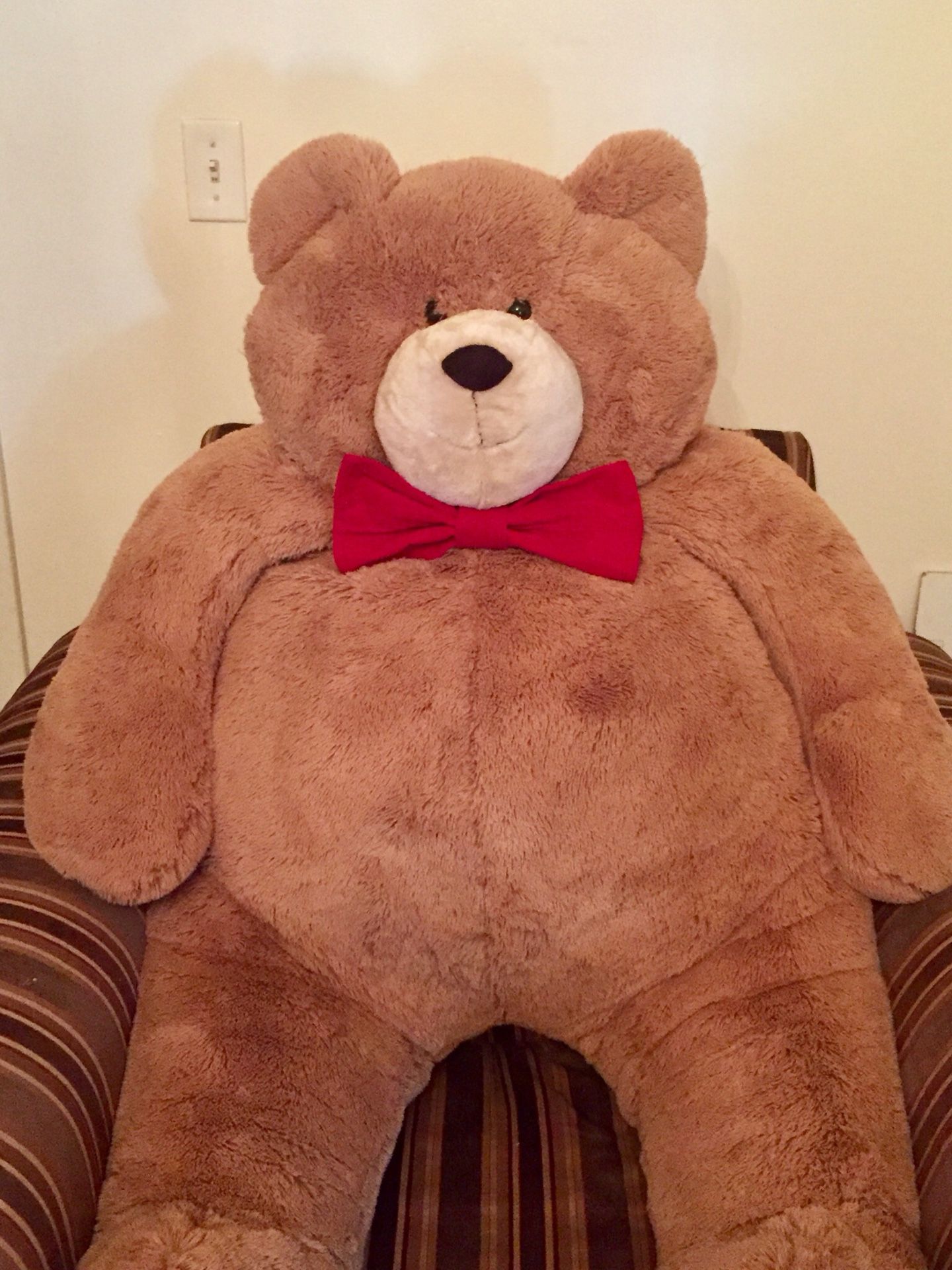 $225 Large Teddy Bear with Red Bow Tie 4ft