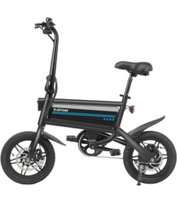 Gotrax Nano 14" Electric Bike, Max Range 25Miles(Pedal-Assist)&Max Speed 15.5Mph, 250W Folding E-Bike with Removable Battery, Adjustable Seat & Dual M