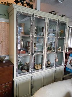 Handmade Rustic Modern Revival Beautiful Display Hutch