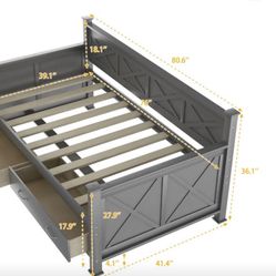 Twin Bed With Drawers 