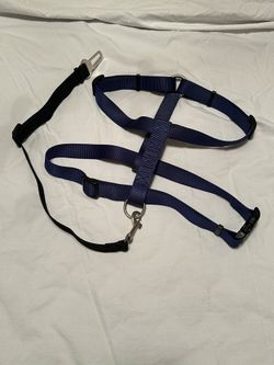 Large XL Dog Harness - Dark Blue - With Car Seat Belt