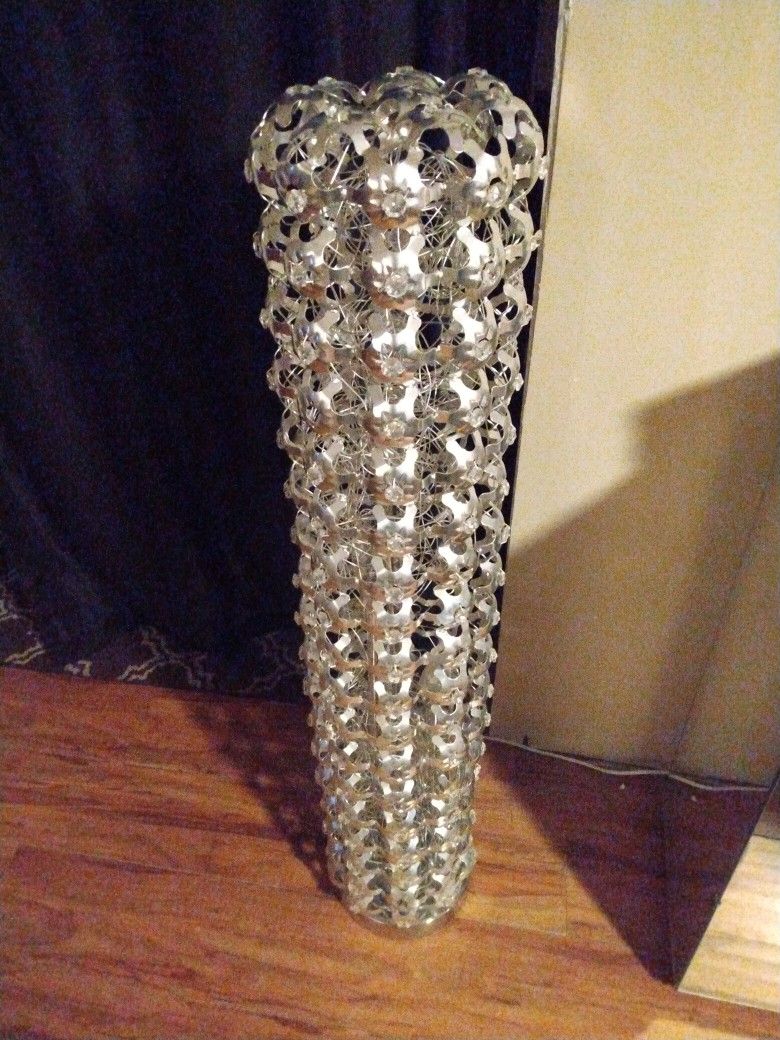 Tall Metal/Crystals Floor Lamp