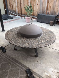 Granite propane outdoor fire pit