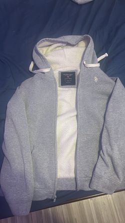 Grey polo zip-up fur inside size small