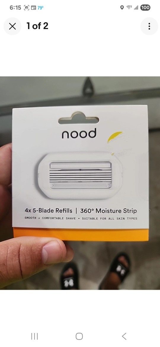 Nood 5-Blade Razor Cartridge Refill ▪︎ 4 count w/ 360° Moisture Strip SEALED