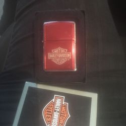 Retired Iconic Harley Davidson Red Zippo Lighter