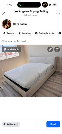 Upholstered Bed Frame with Mattress