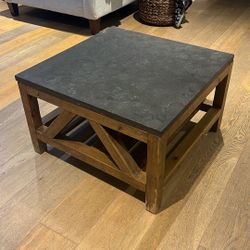 Coffee table - Solid Wood Base, Marble Top