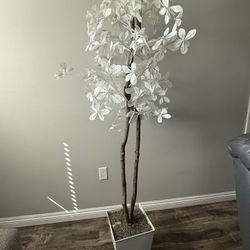 Artificial White Tree Home Decor with Planter