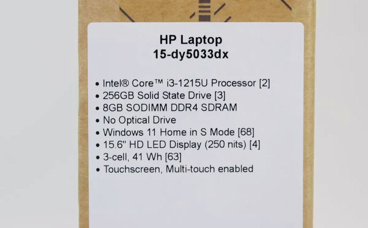 HP Laptop 15.6” Intel Core i3 - 8GB Ram Memory- 256 GB SSD