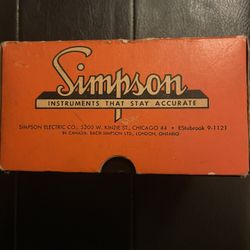Simpson Instruments That Stay Accurate. Mod 1329. 0-1 DC Milliaperes