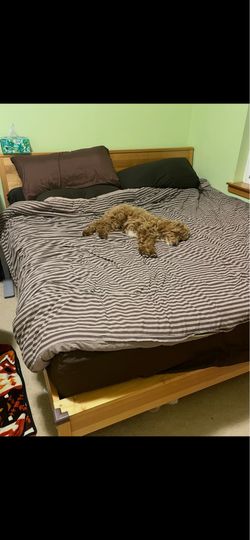Wood king bed frame