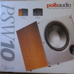 Polk Audio PSW10 100 Watts Wired 10'' Powered Subwoofer- Black shell, New in Box