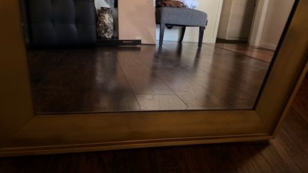 Large Mirror with Wood Frame DYI in gold
