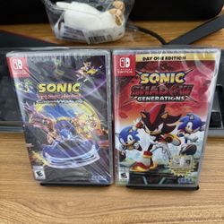 NEW SEALED Sonic Racing Crossworlds + Sonic Shadow X Generations For Nintendo Switch