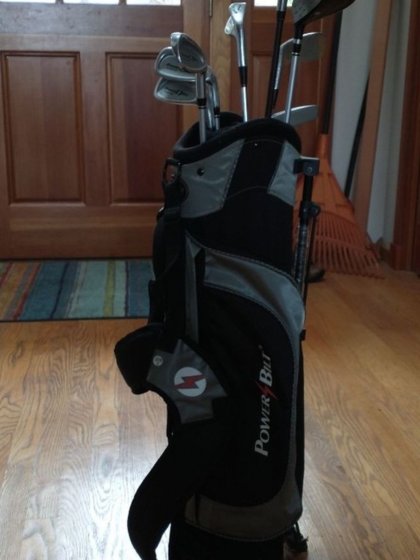 Kids Golf Clubs And Stand Up Bag!
