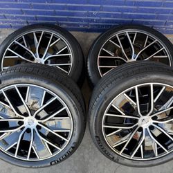 21” Porsche Macan EV OEM Factory Black Machine Wheels Michelin Tires 