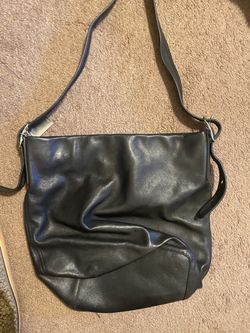 Authentic black leather Coach handbag
