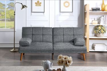 Brand New Grey Adjustable Futon Sofa Sleeper