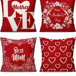 Mothers Day Decorations Throw Pillow Covers 18x18 inch